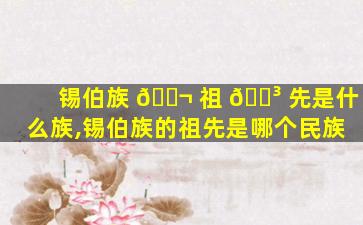 锡伯族 🐬 祖 🐳 先是什么族,锡伯族的祖先是哪个民族